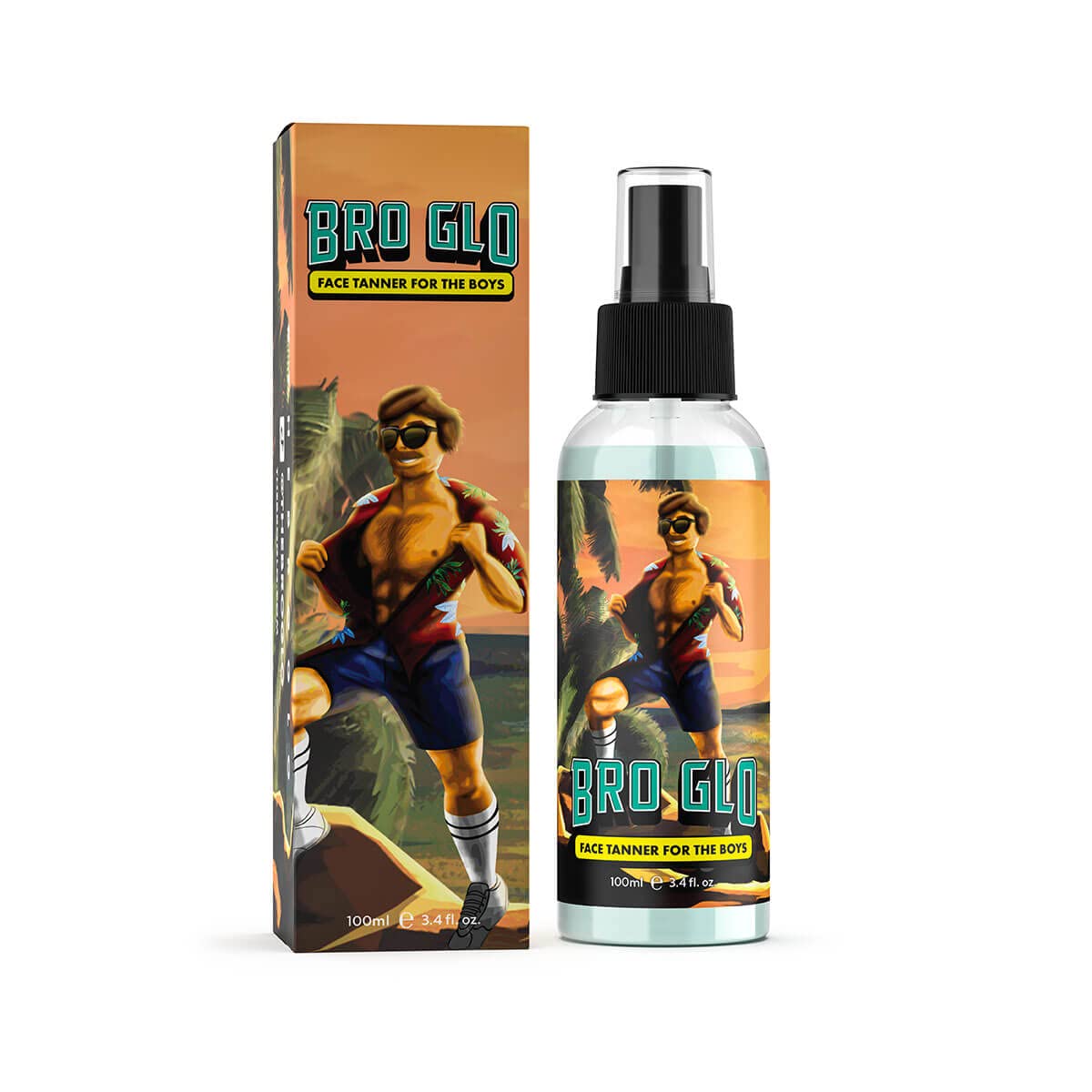 Bro Glo self-tanner mitt-included for flawless, streak-free application with even color.