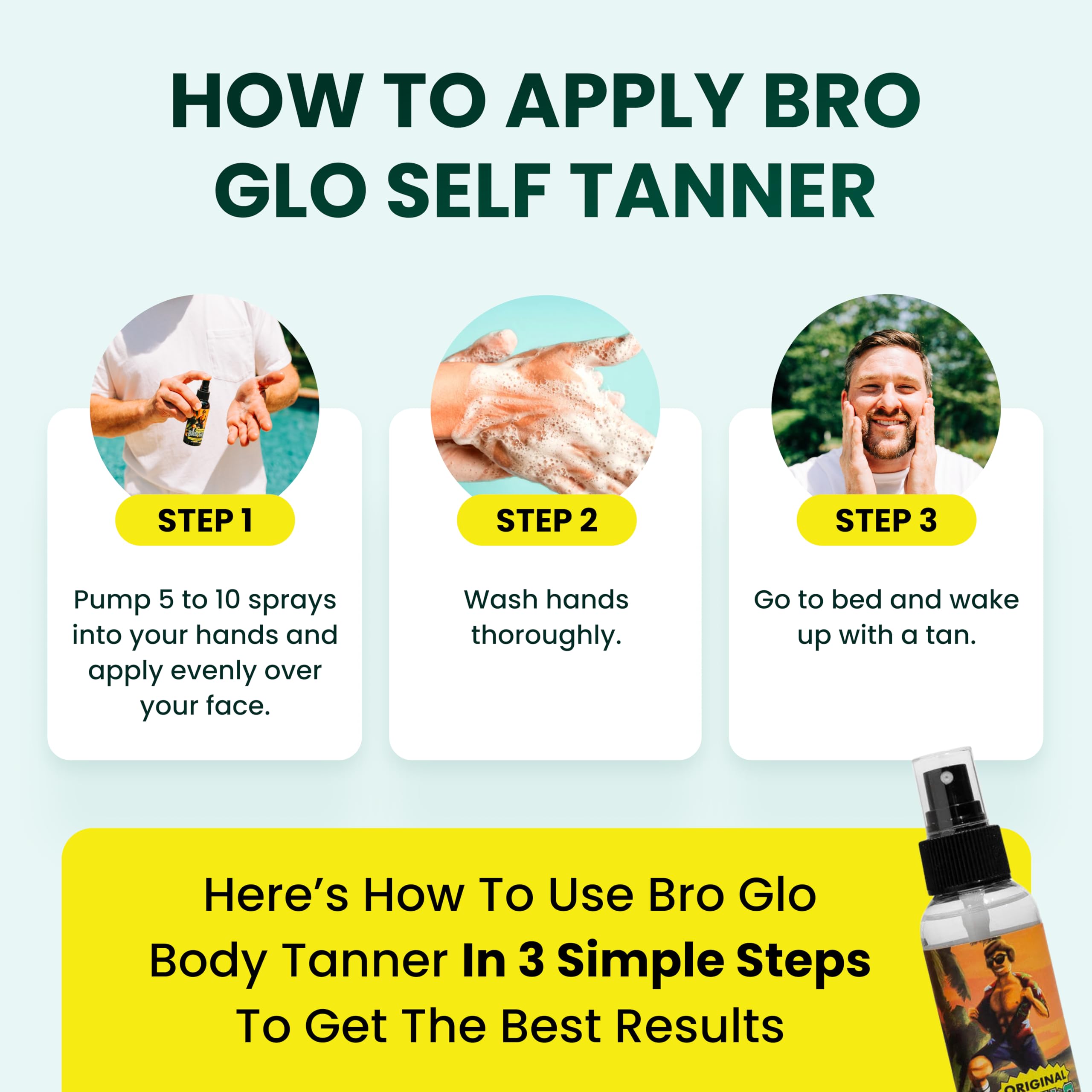 Bro Glo no orange-tone demonstrates natural color development