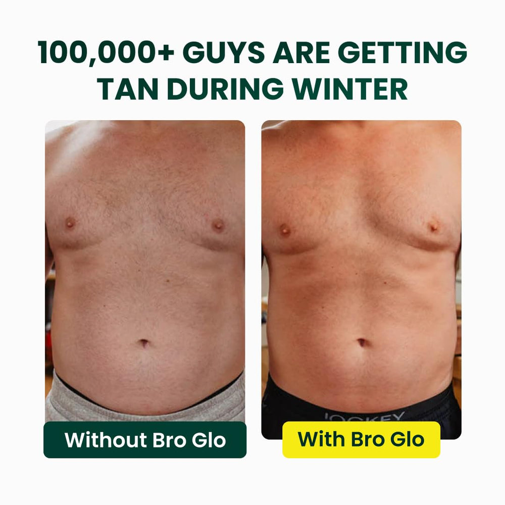 Bro Glo self tanner non-greasy-dry finish keeps skin comfortable.