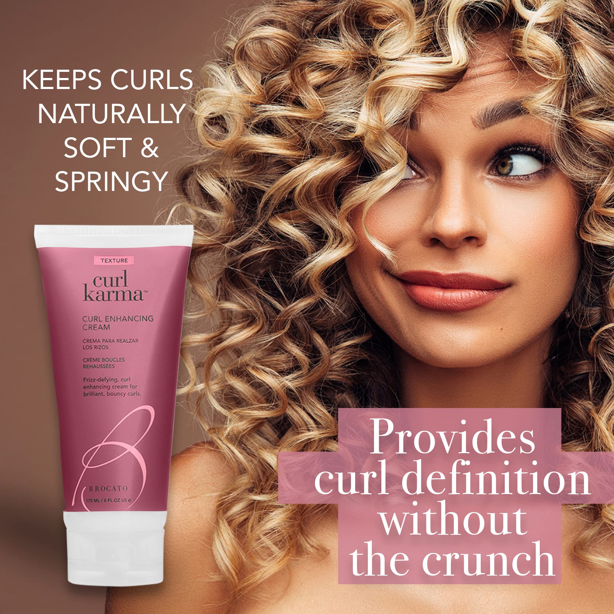 Brocato Curl Karma applying to damp hair defines curls with hold