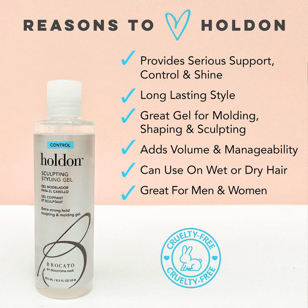 Brocato Holdon hair sculpting close-up showing defined texture and shine