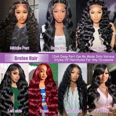 Brofoe wig density detail emphasizes full, natural-looking body wave.