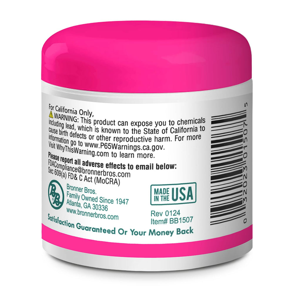 Bronner Bros Pine Tar Super Gro finish on scalp after use suggests refreshed feel.