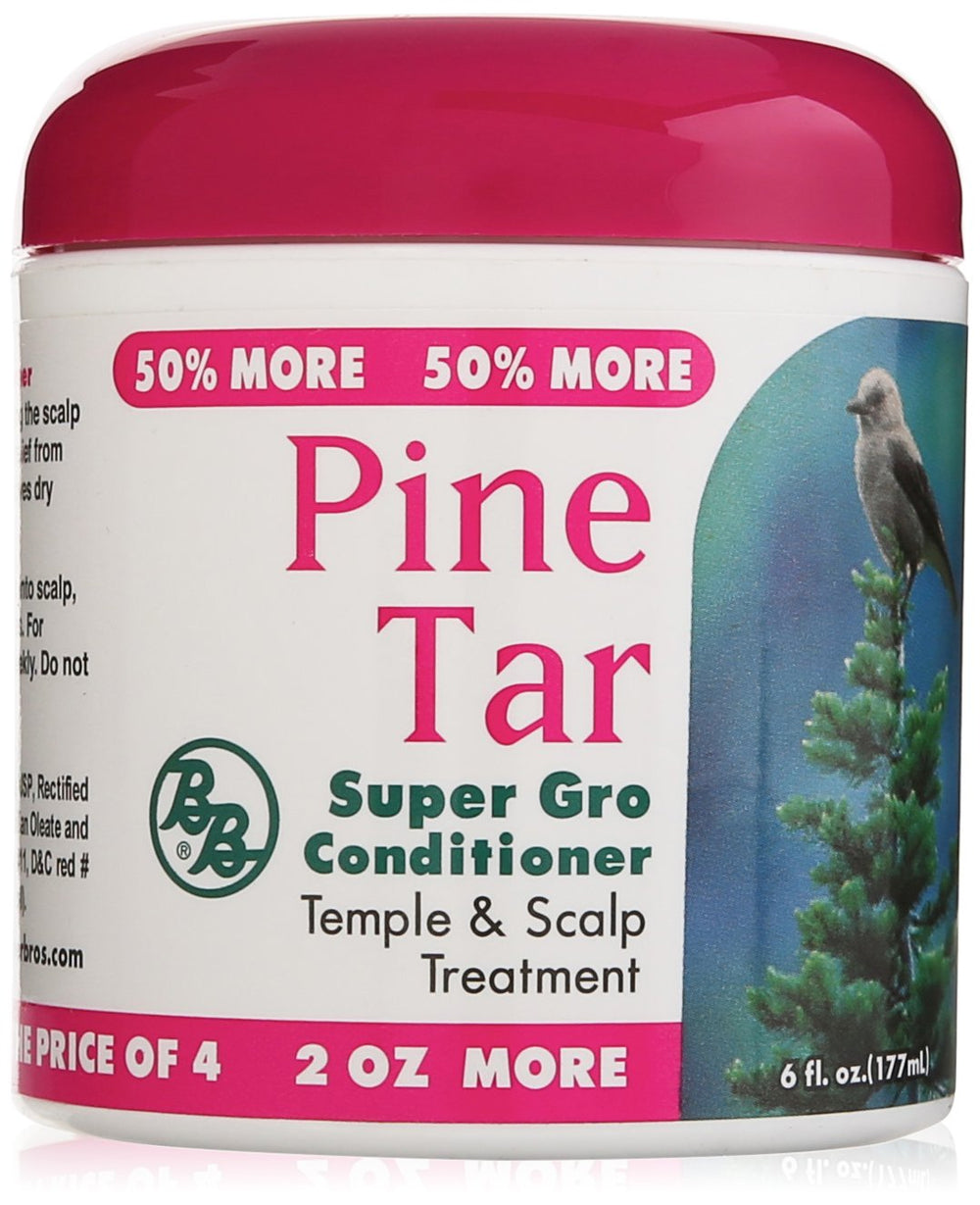 Bronner Bros Pine Tar Super Gro bottle ready for daily scalp care.