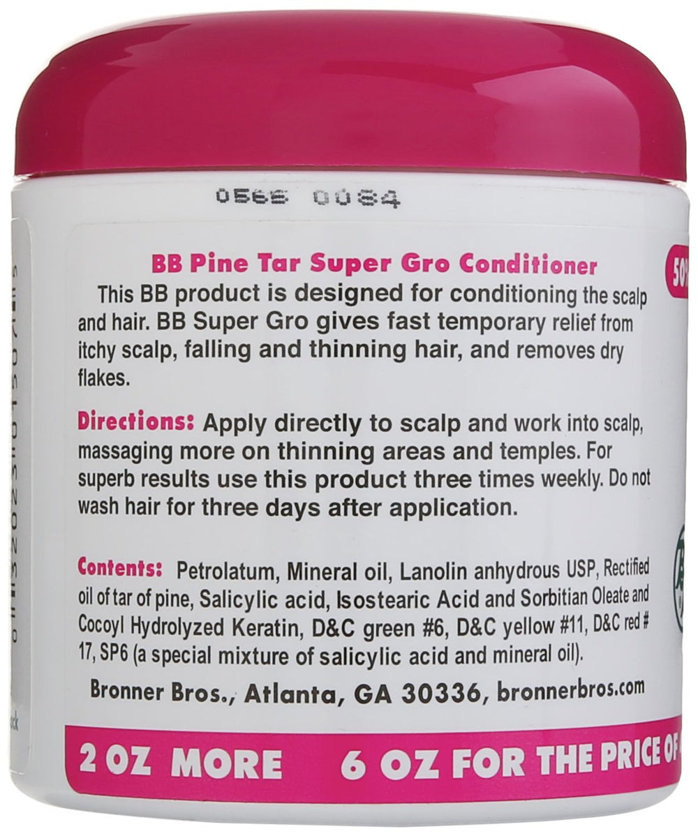 Bronner Bros Pine Tar Super Gro cream-texture product for scalp care.