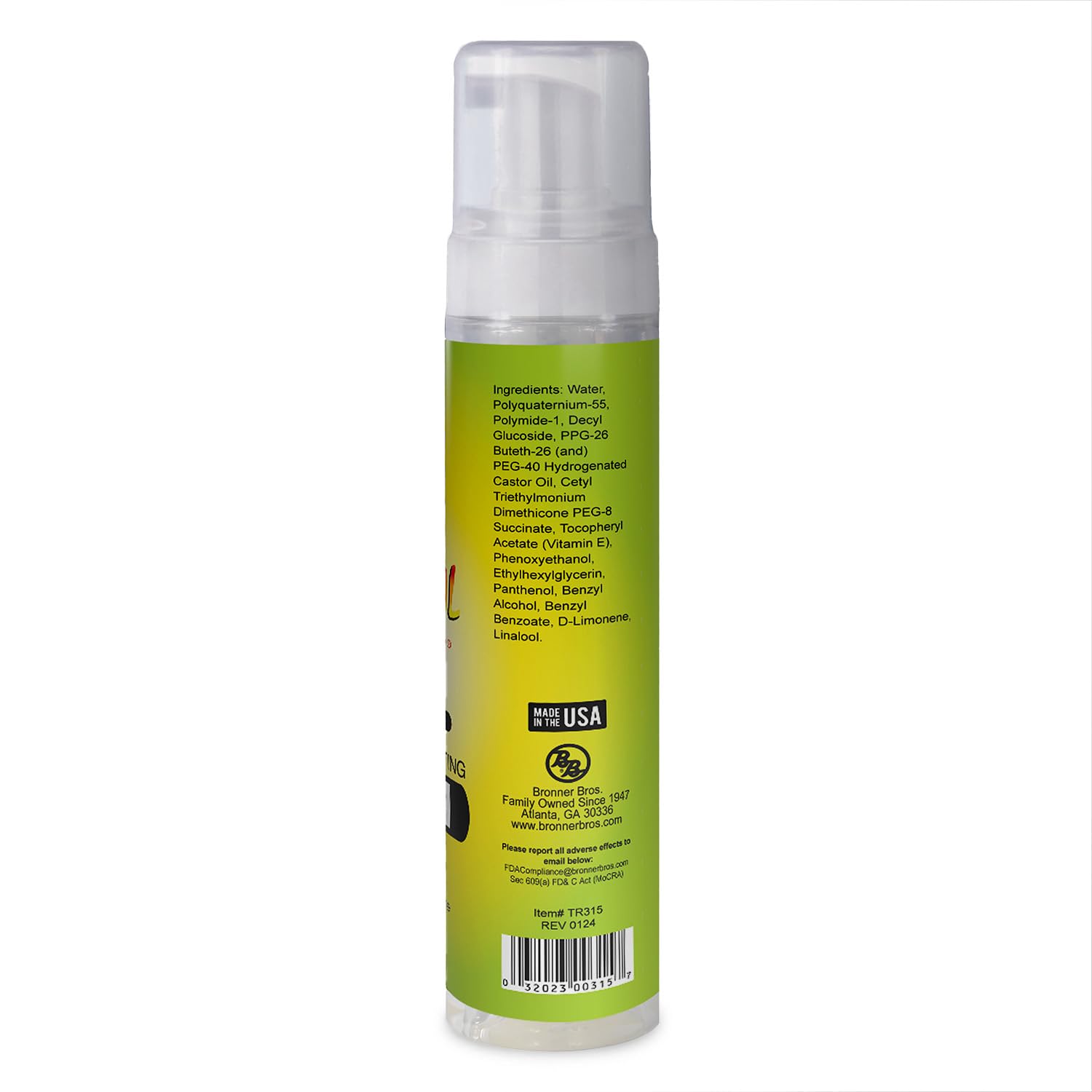 Bronner Bros Tropical Roots display emphasizes a clean, build-up-free routine.