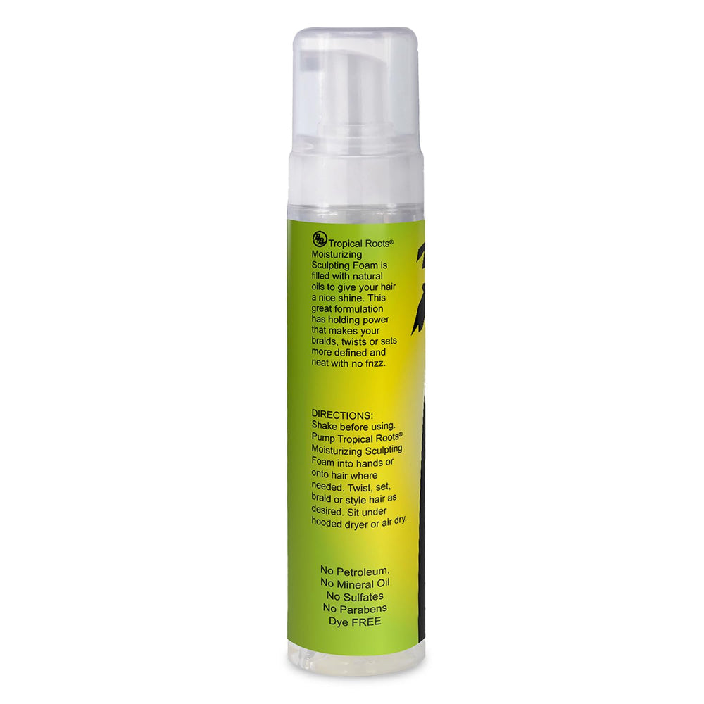 Bronner Bros Tropical Roots foam on styled curls delivers strong definition and subtle shine.