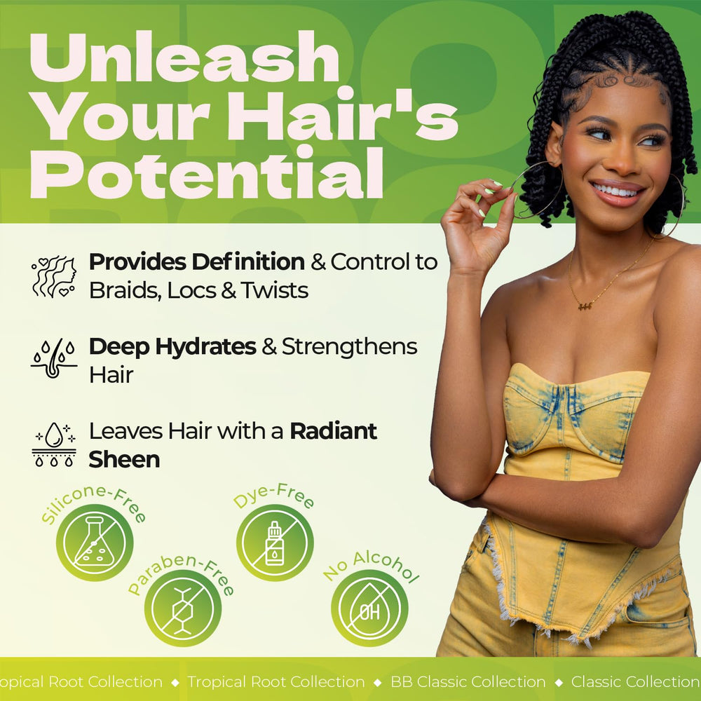 Bronner Bros Tropical Roots Twist Cream ingredients closeup pineapple and guava