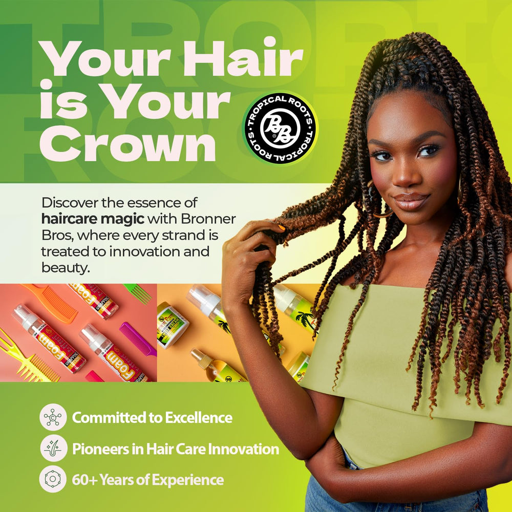 Bronner Bros Tropical Roots Twist Cream label closeup no artificial color