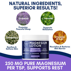 Brookethorne Naturals Nighttime Magnesium Lotion chamomile blossoms scene emphasizes soothing support.