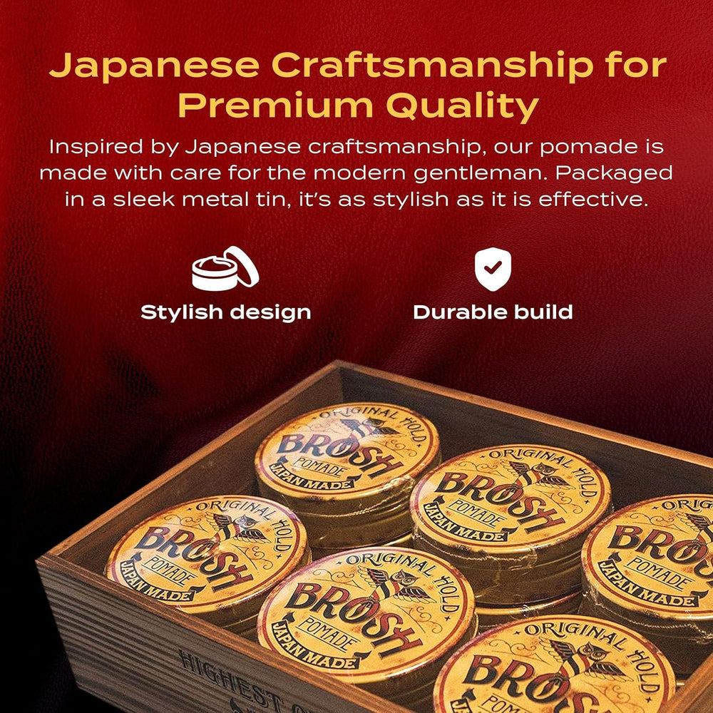 BROSH metal container closeup: premium packaging inspired by craftsmanship