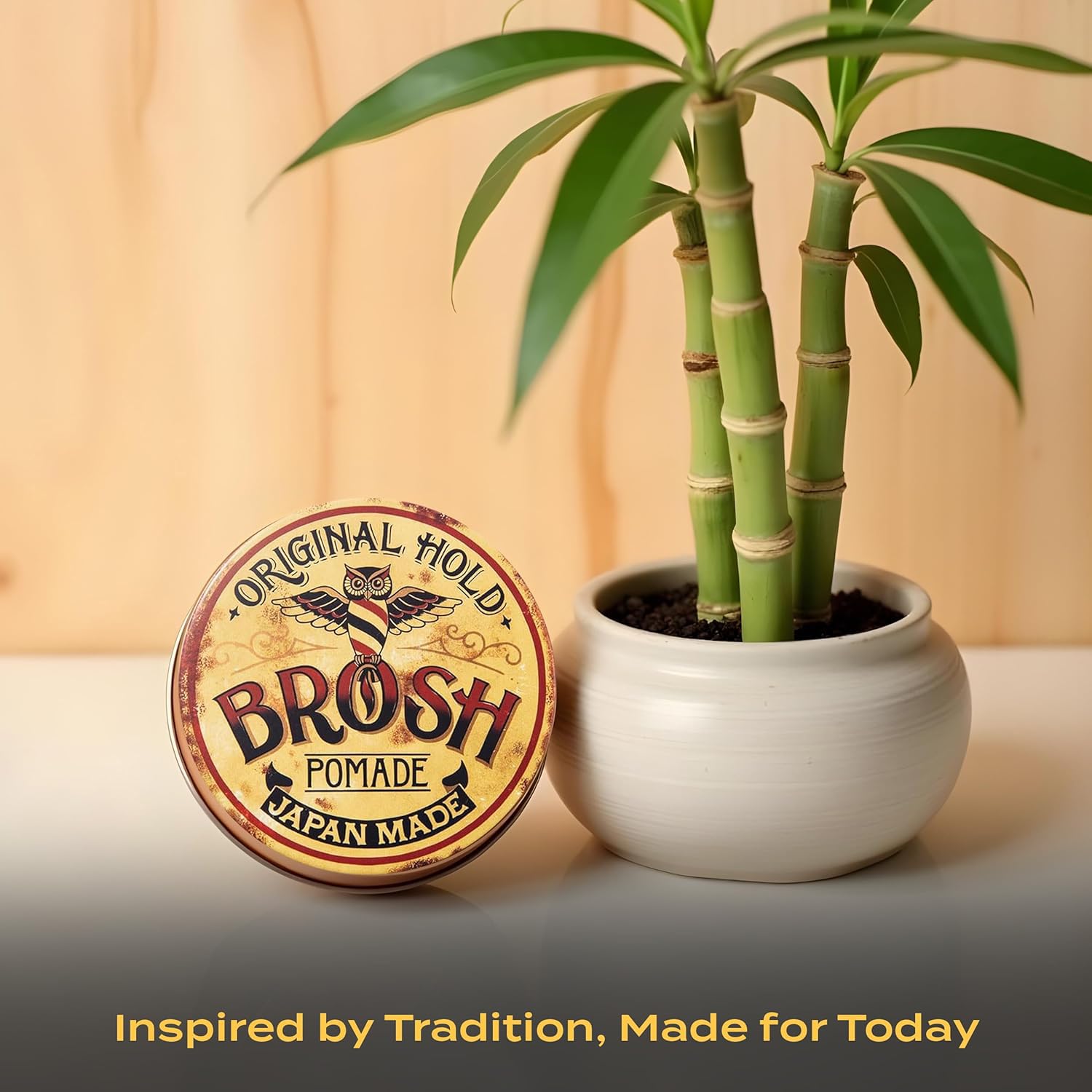 BROSH packaging image: compact 4oz tin for grooming