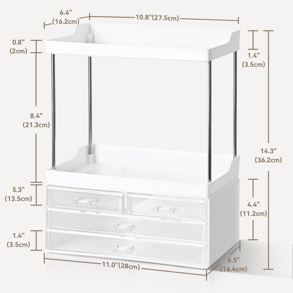 Brothersbox makeup organizer neatly displays cosmetics and perfumes.