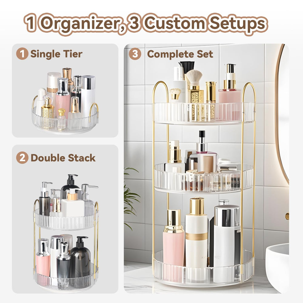Brothersbox space-saving rotation organizer fits compact countertops and dresser tops