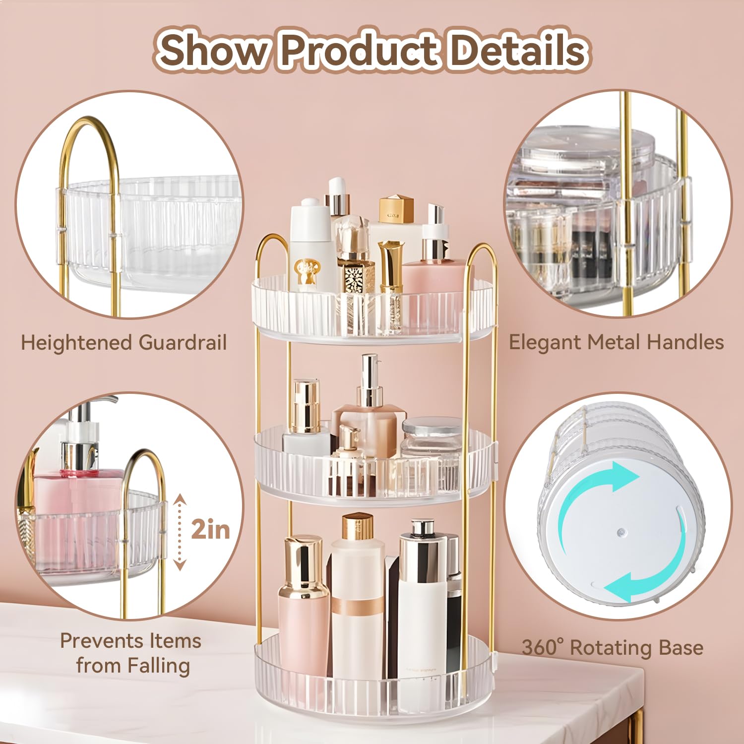 Brothersbox vanity storage boosts bedroom organization and keeps cosmetics neatly arranged