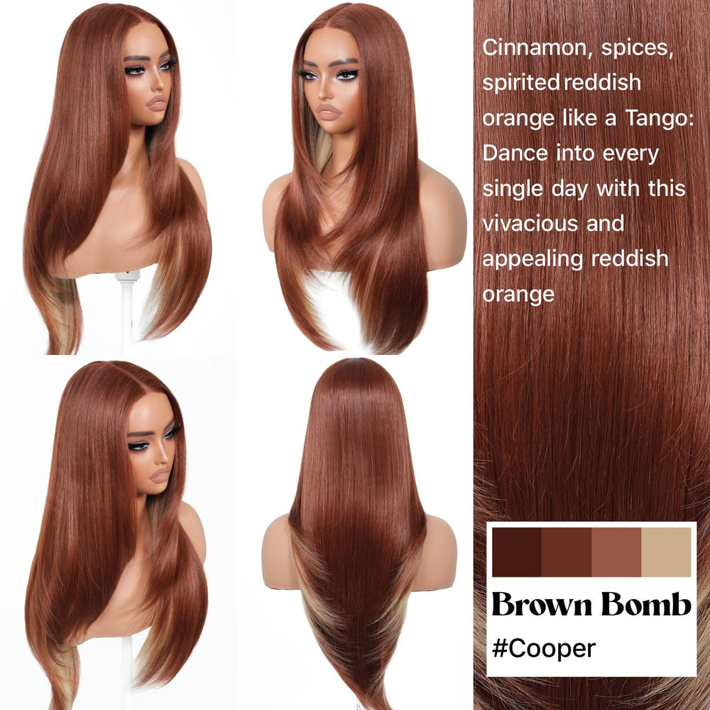 BrownBomb Cooper Blond wig layer detail emphasizing natural texture and volume.