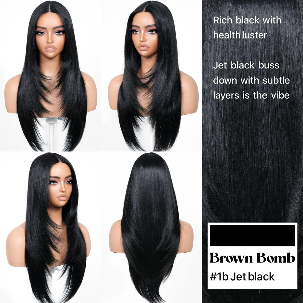 BrownBomb lace front wig with 13x4x1 closure for neat edges and natural part