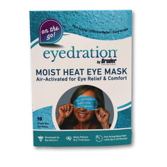Bruder eye steam mask worn on eyes delivering gentle warmth and hydrating steam