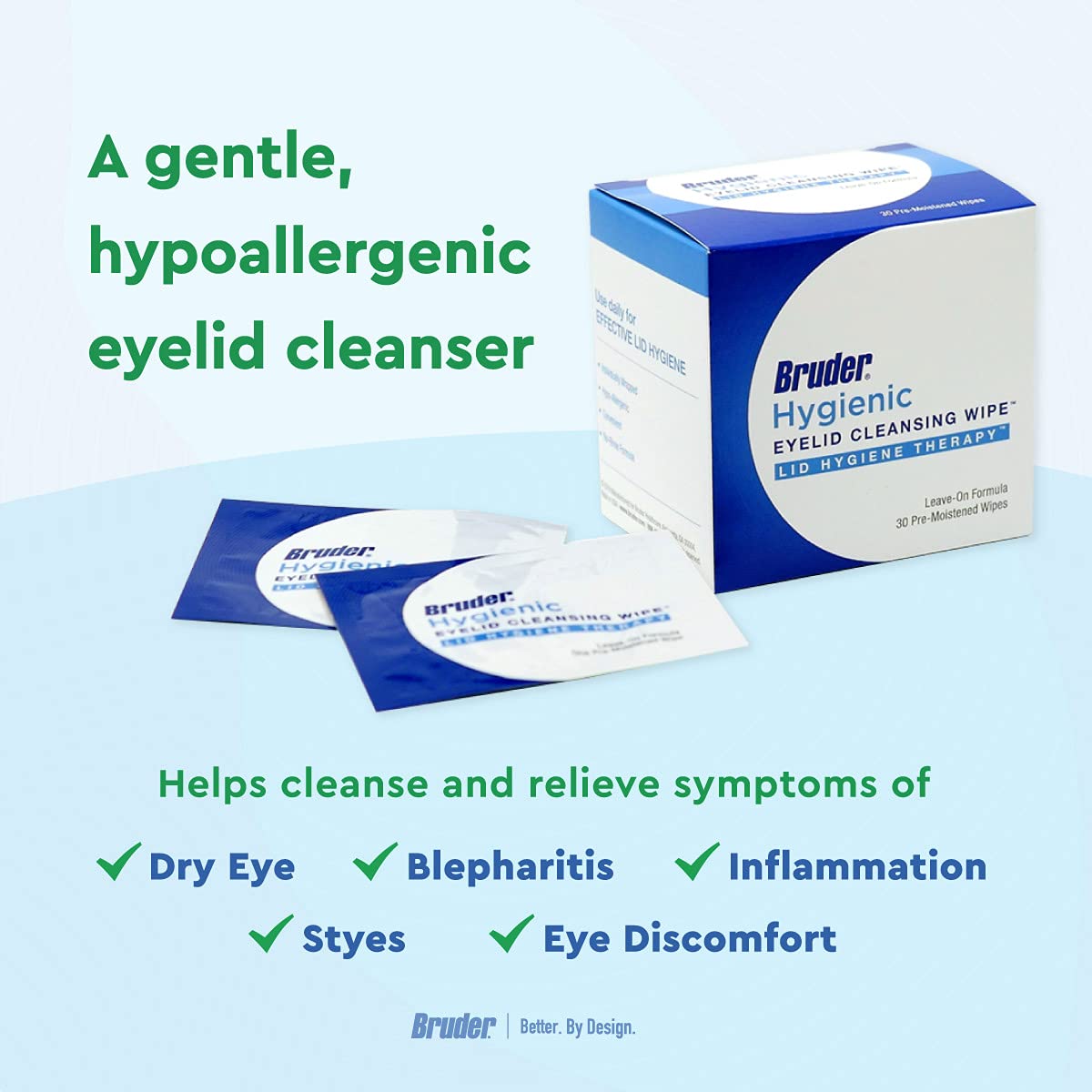 Bruder hypoallergenic label close-up for sensitive eyes