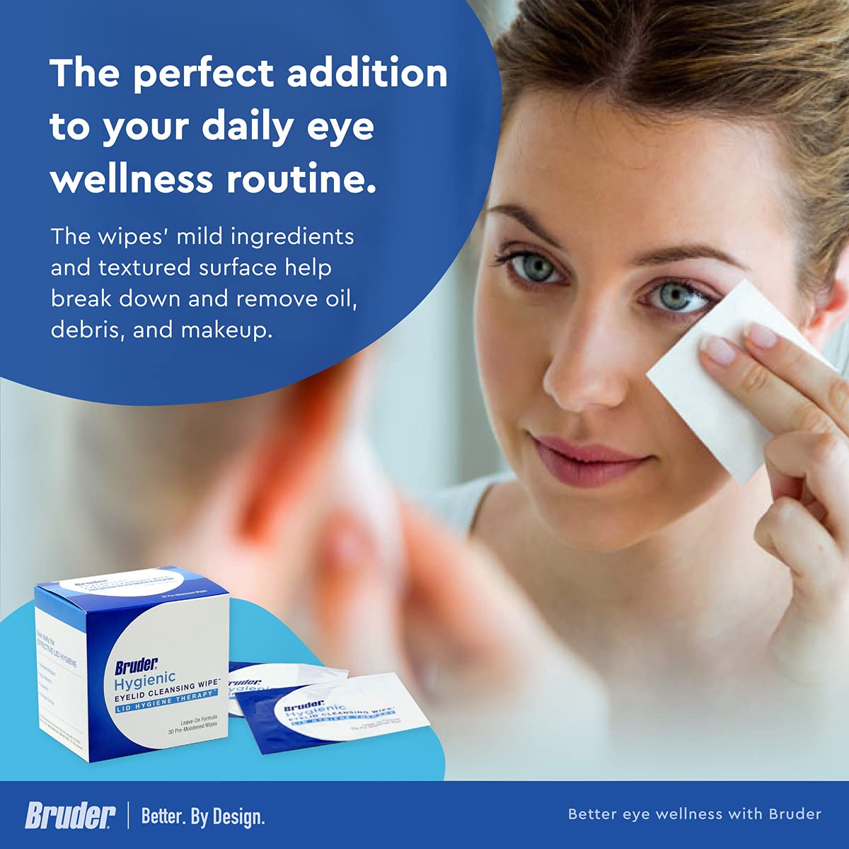 Bruder travel-size wipes ready for on-the-go eye care