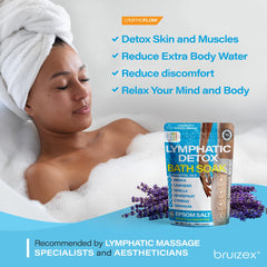 Bruizex Arnica Bath Salts dissolving in water with bubbles for a full-body detox experience.