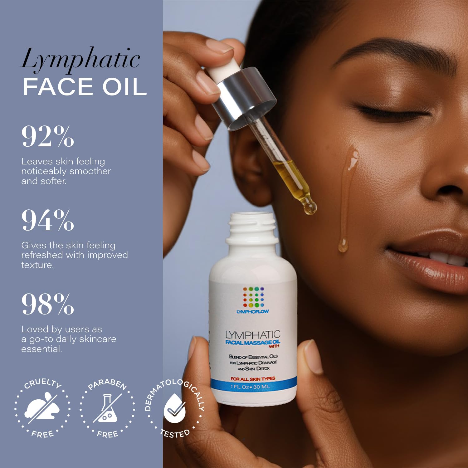 Bruizex gua sha face tool in use with oil for gentle lymphatic massage