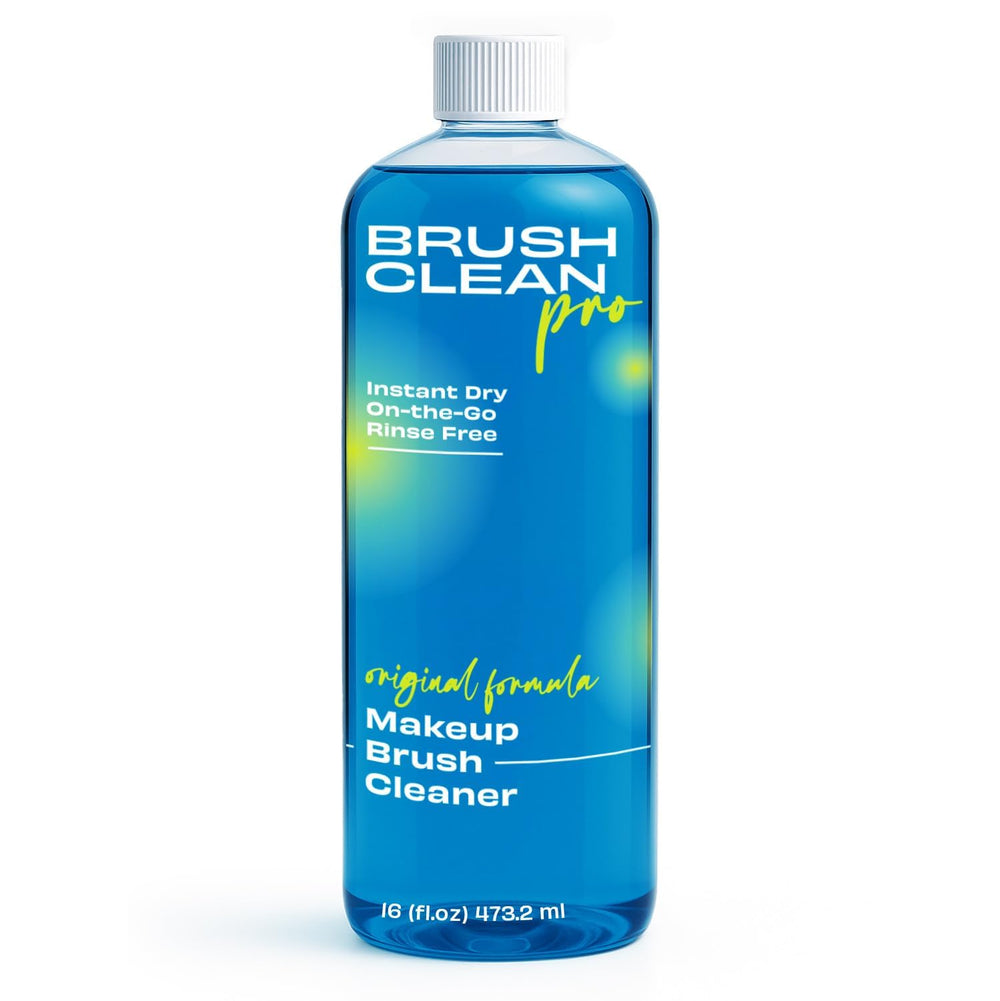 Brush Clean Pro Original Brush Cleaner bottle demonstrates simple water-free cleaning for busy routines.