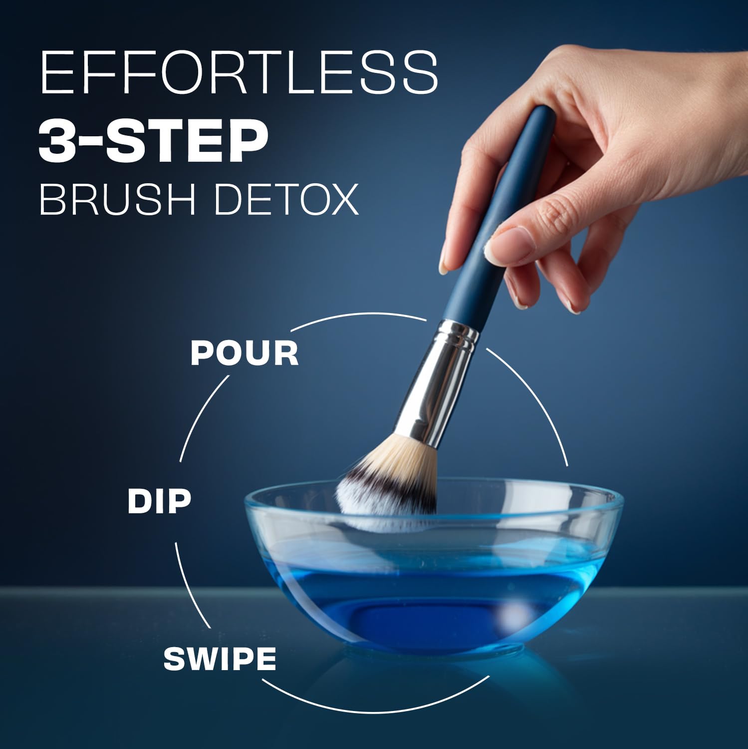 Brush Clean Pro safe for natural synthetic bristles preserves shape with each cleaning.
