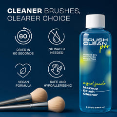 Brush Clean Pro waterless cleaning steps dip wipe demonstrates quick, mess-free routine.