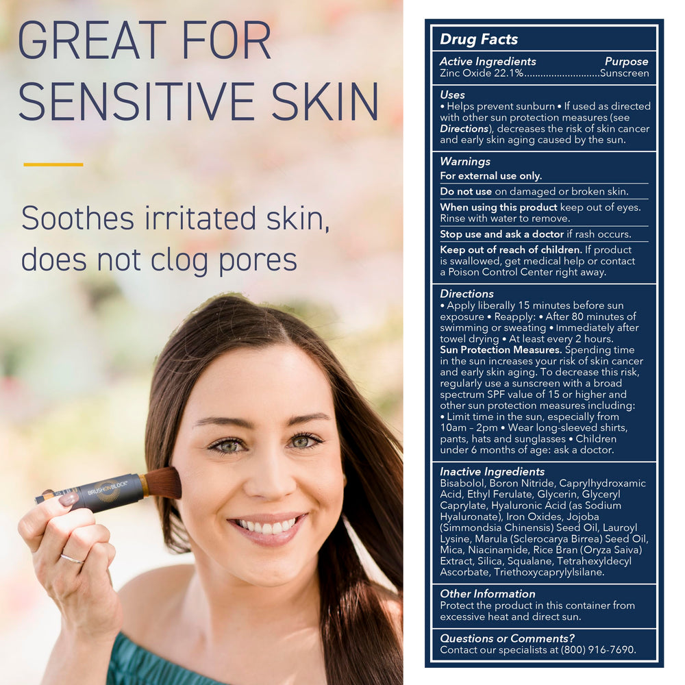 Brush On Block SPF 30 with Vitamin C for brighter, protected skin.