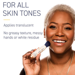 Brush On Block translucent finish blends with any skin tone seamlessly.