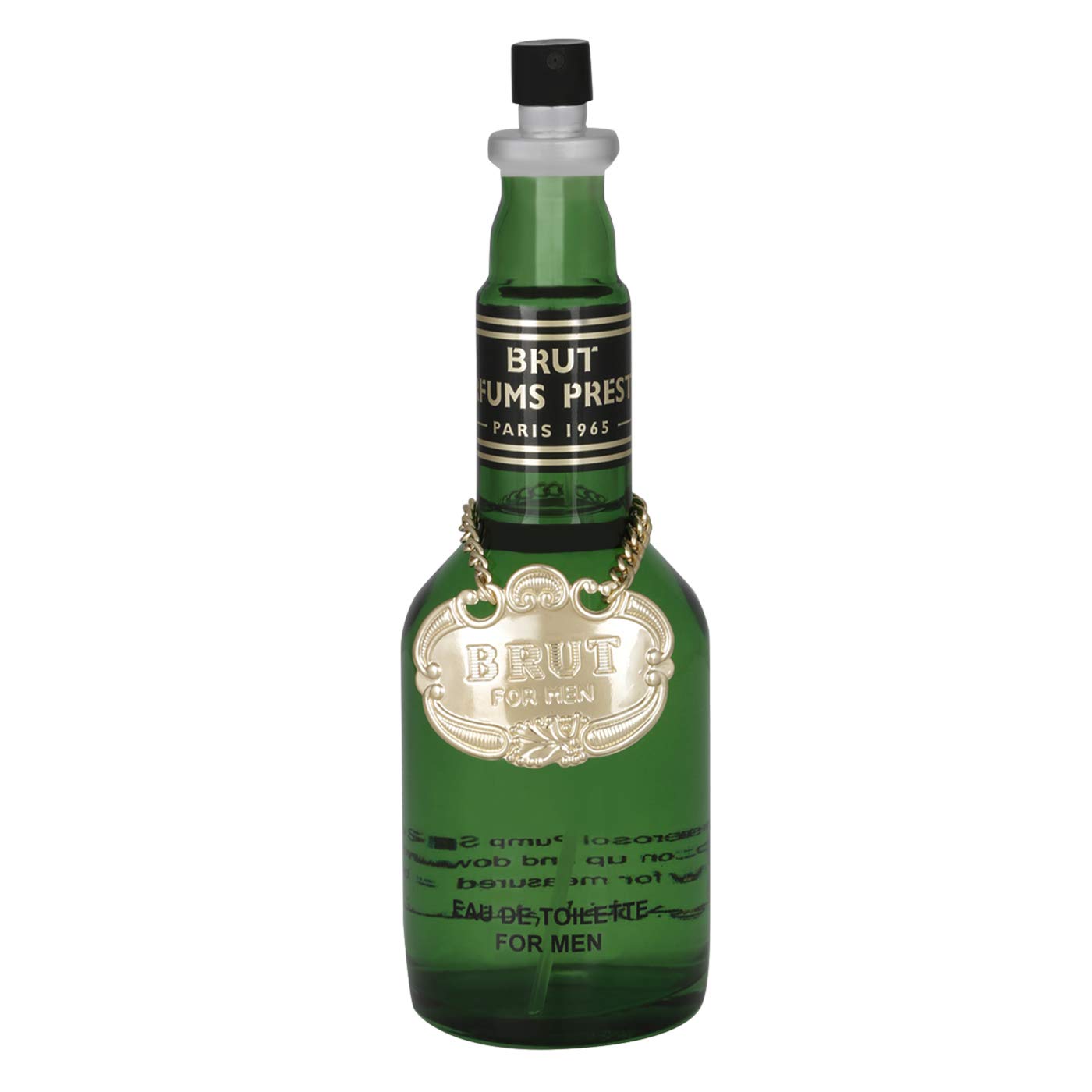 Brut bottle on dresser conveys classic masculine styling