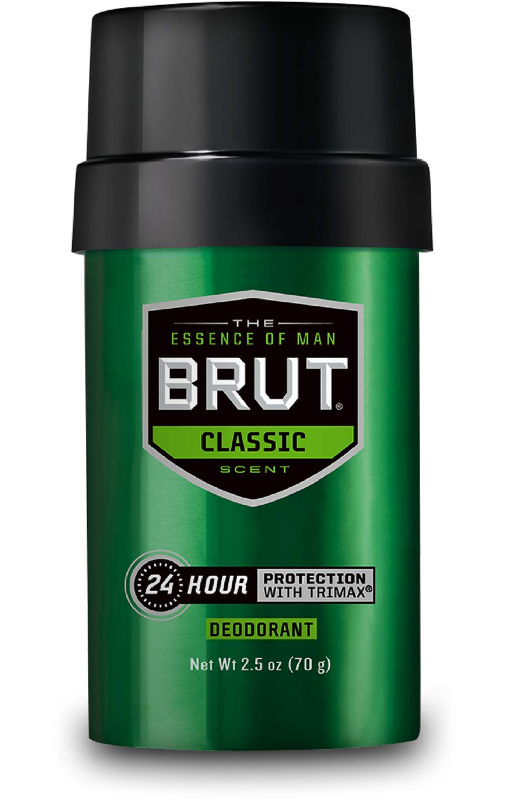BRUT Classic Round Deodorant Stick 2-Pack pack shot highlighting all-day freshness