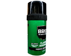 BRUT Classic Round Stick Deodorant close-up highlighting original fragrance and non-greasy formula.