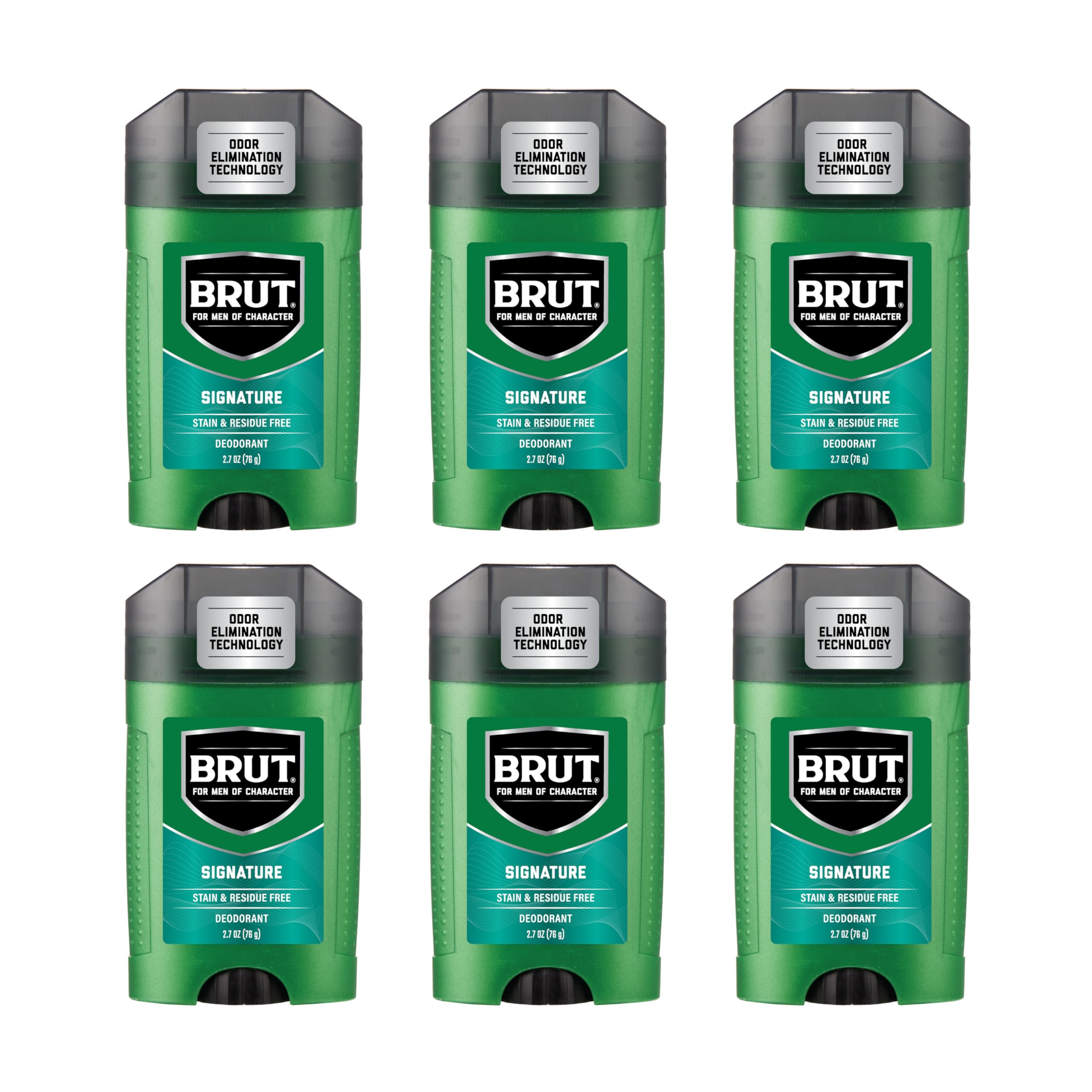 Brut Deodorant Signature bottle with dial provides 24-hour odor protection.