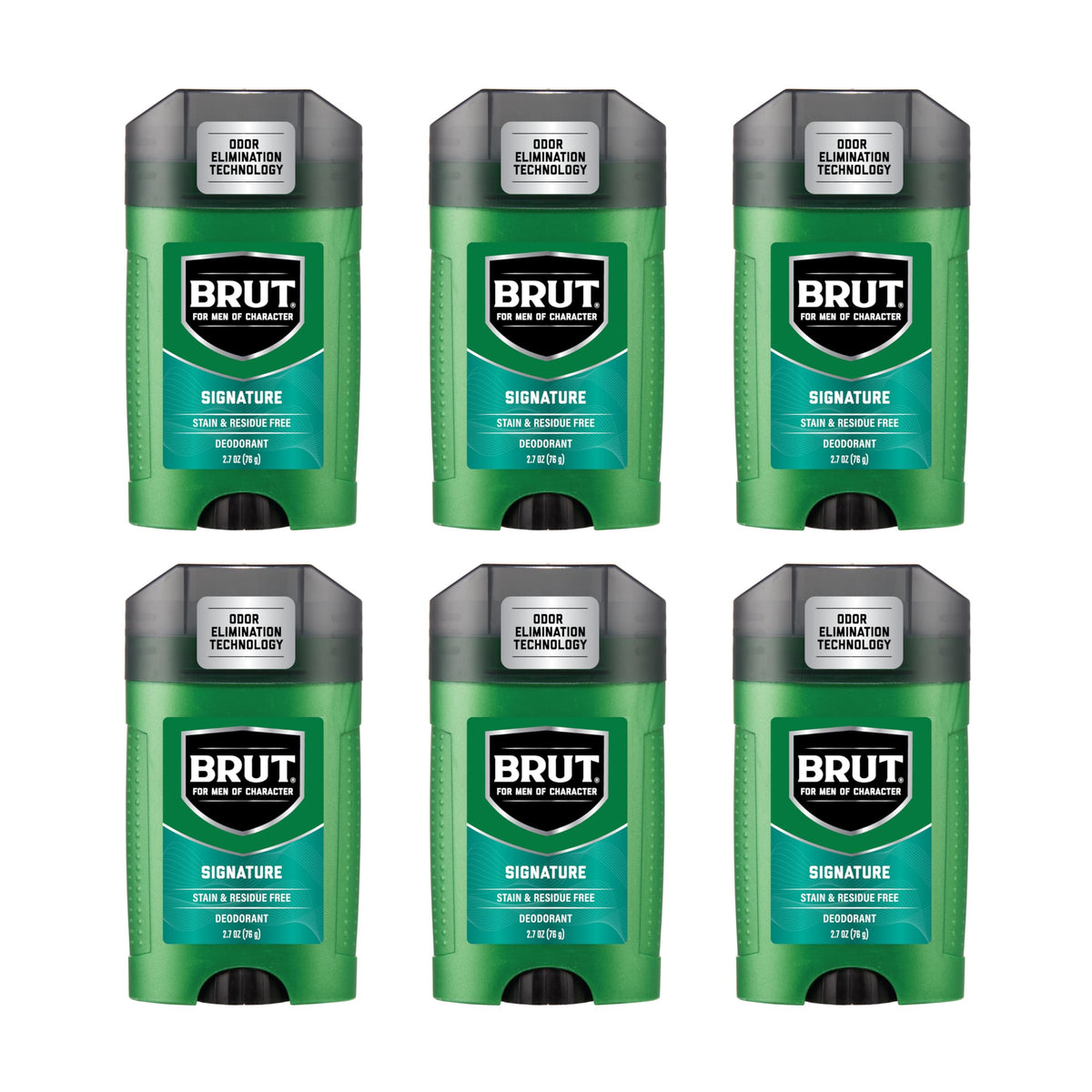 Brut Deodorant Signature bottle with dial provides 24-hour odor protection.