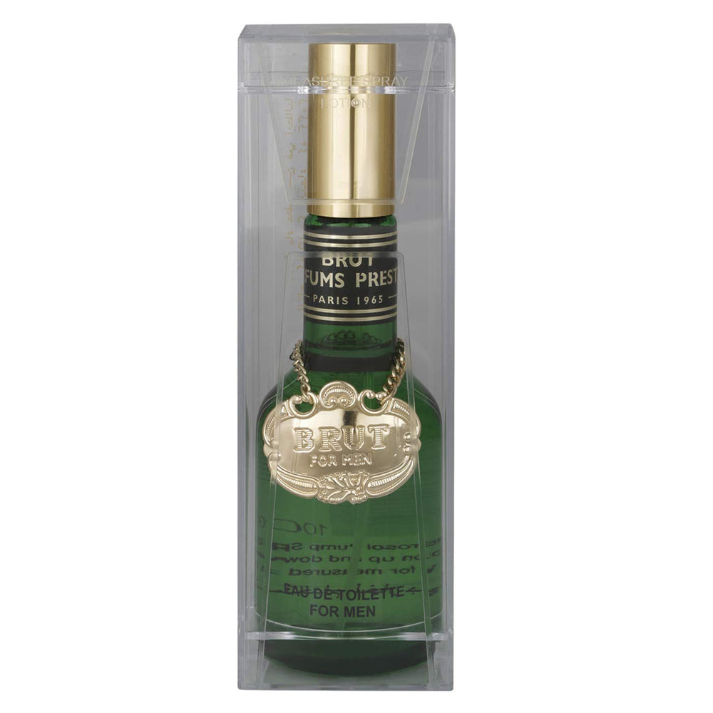 Brut measured spray dispense demonstrates precise application for controlled fragrance
