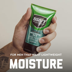Brut Moisturizing Balm absorption swatch demonstrates rapid, non-greasy hydration for everyday use