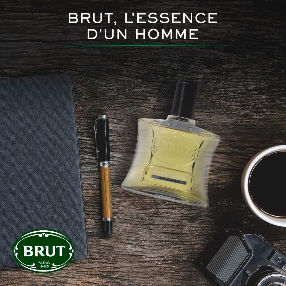 Brut Original EDT bottle cap close-up showcasing classic masculine design.