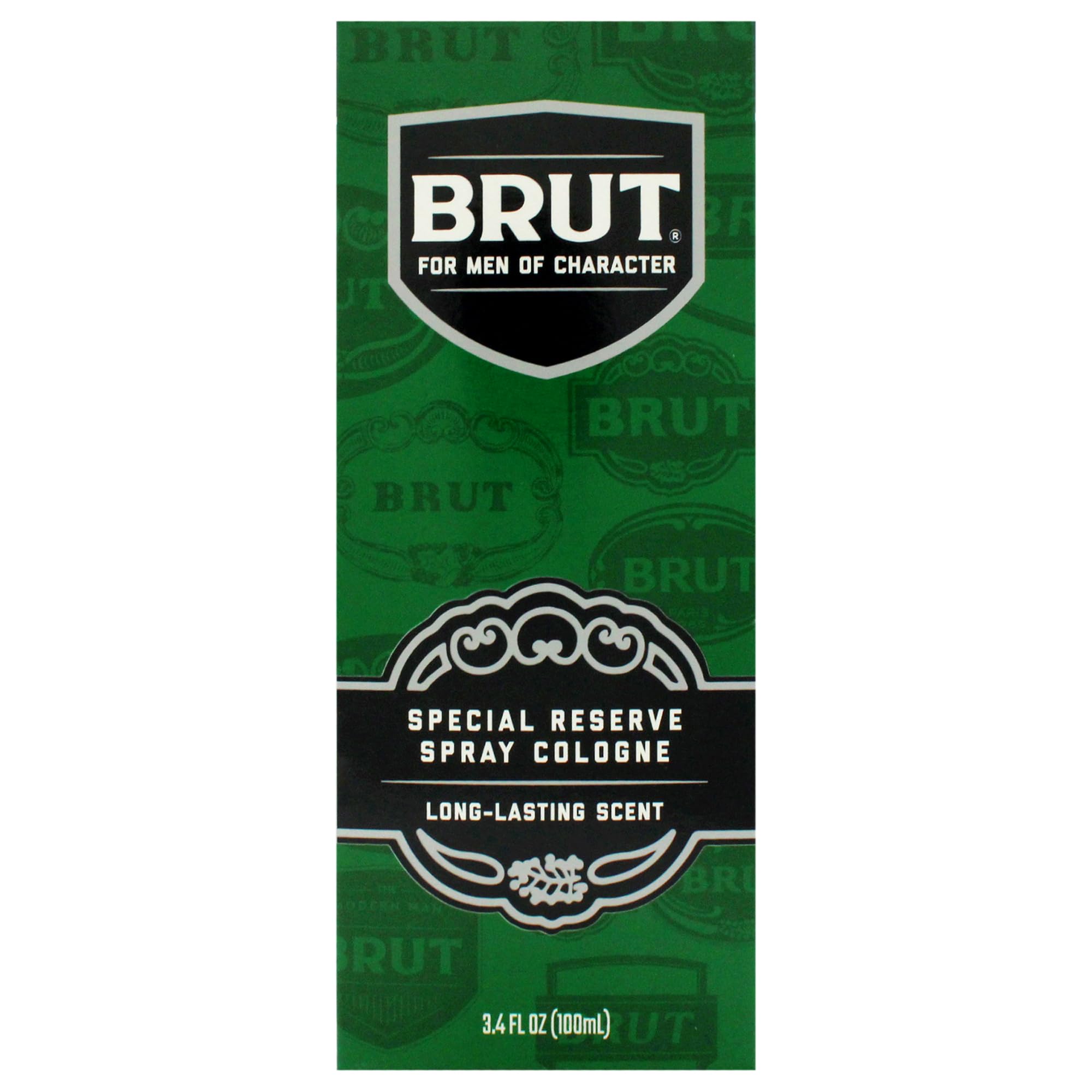 Brut Special Reserve for Men base notes close-up with wood and amber tones