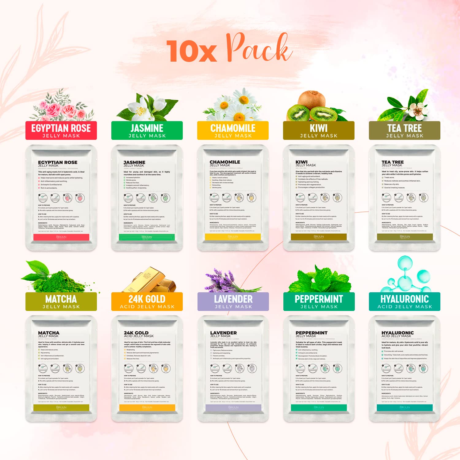 BRÜUN jelly mask delivers full-face coverage for comprehensive care.