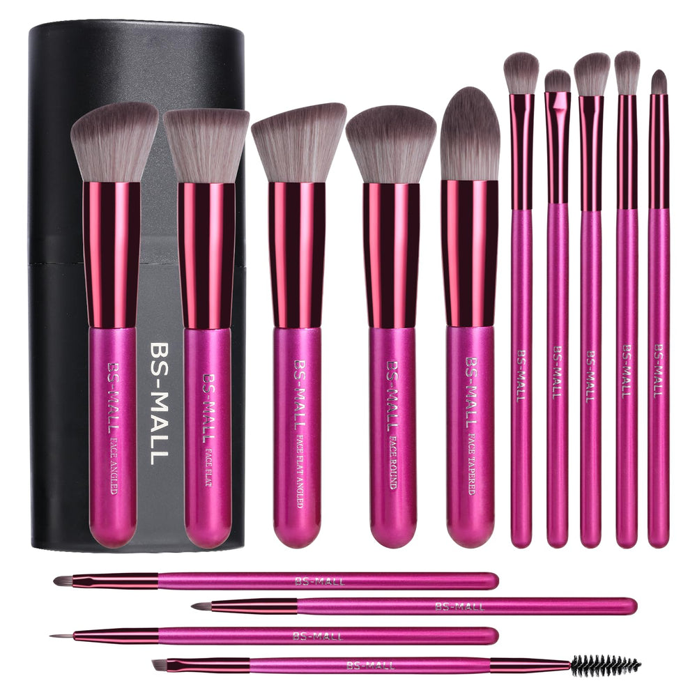 BS-MALL 14-piece brush collection in rose gold for cohesive makeup looks.