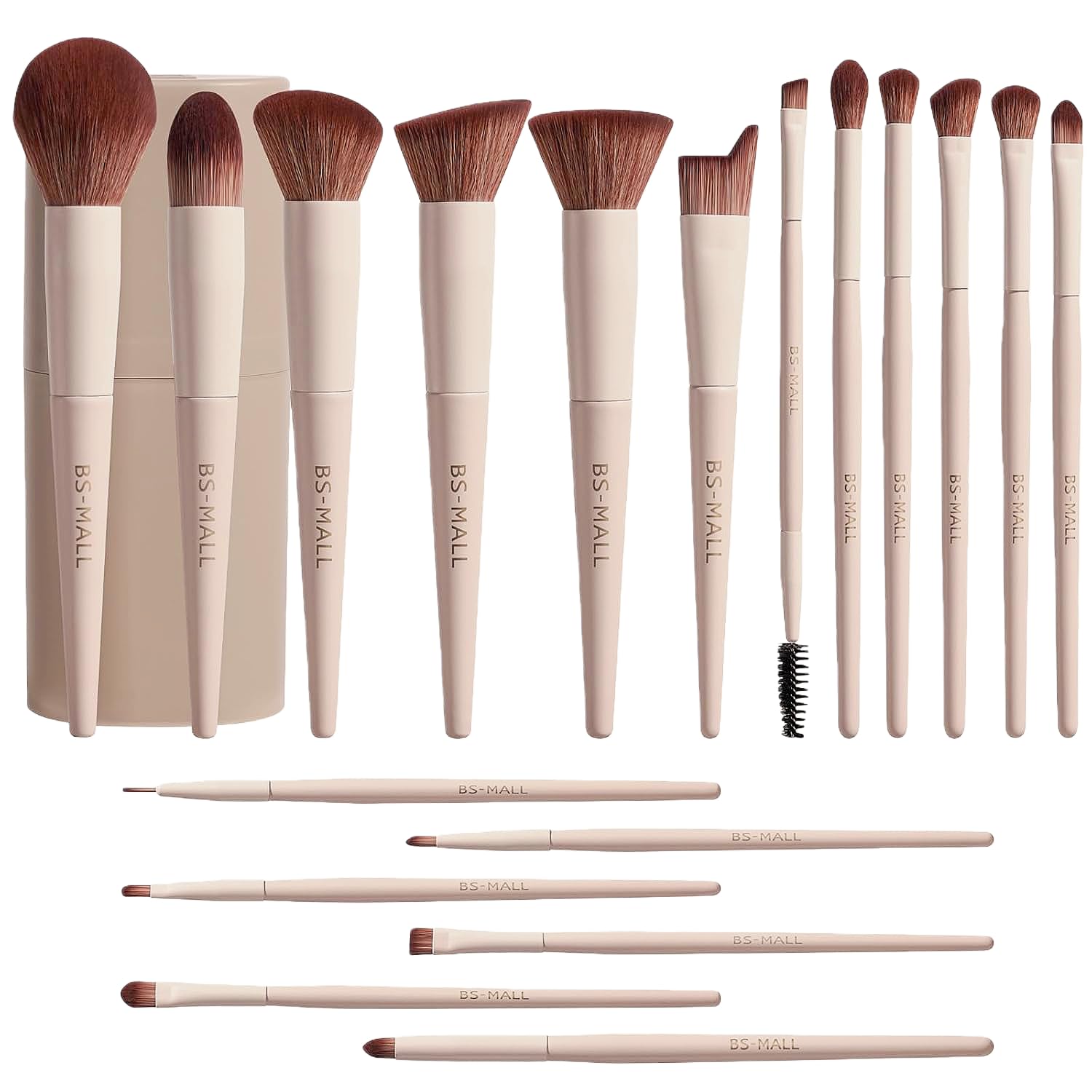 BS-MALL 18pc professional makeup brush set case open for on-the-go touch-ups.