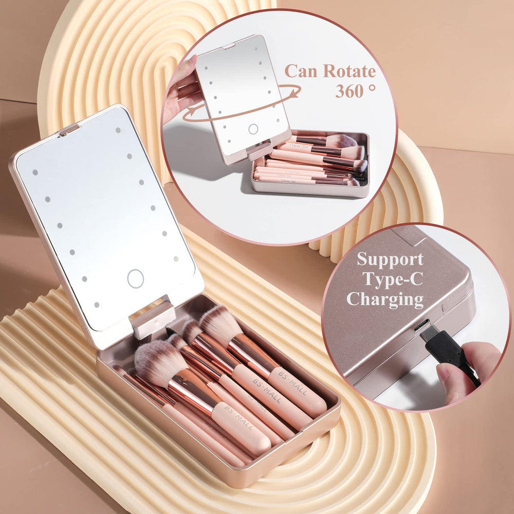 BS-MALL APINK LED mirror provides bright lighting for accurate makeup.