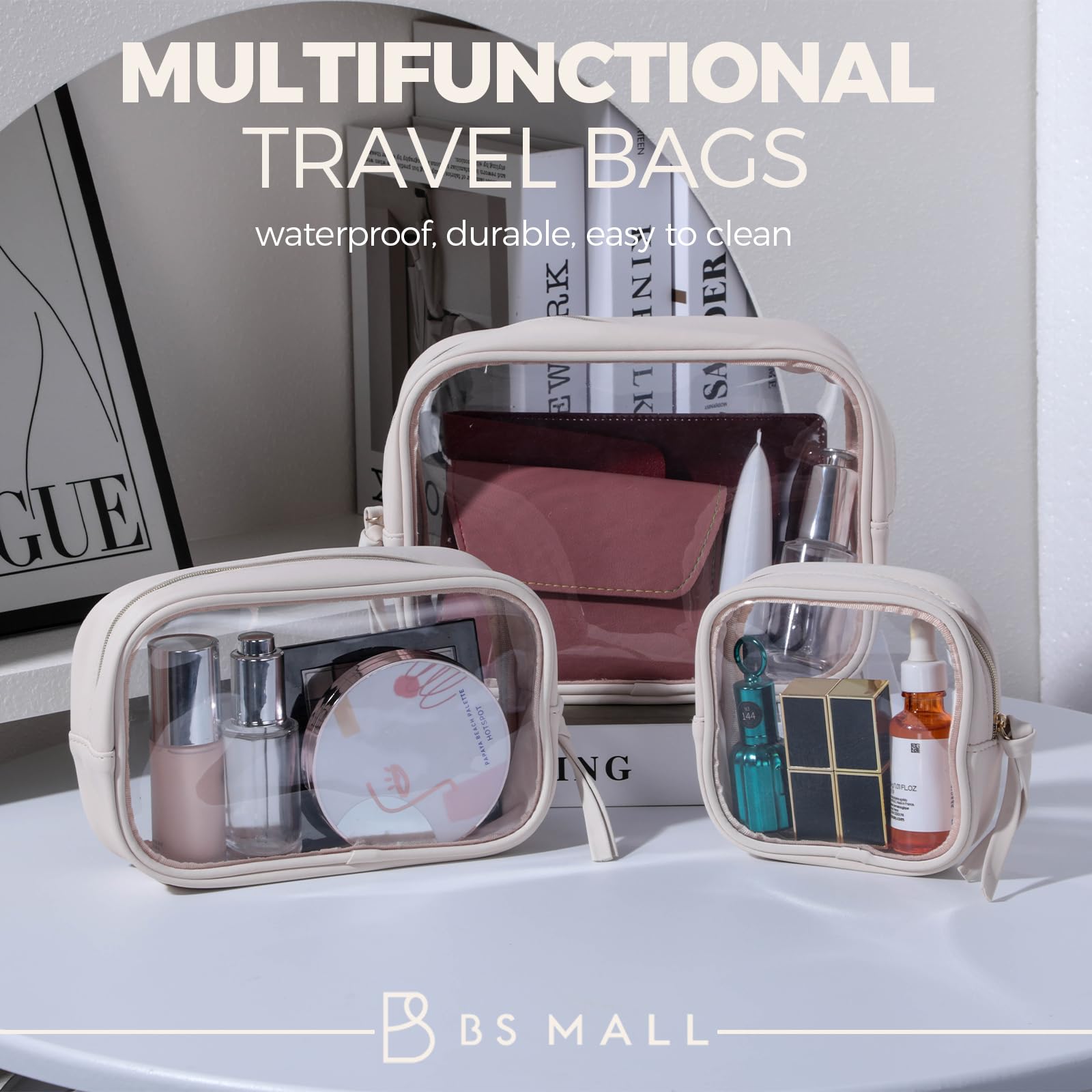 BS-MALL compact bag for jewelry phones and keys visibility.
