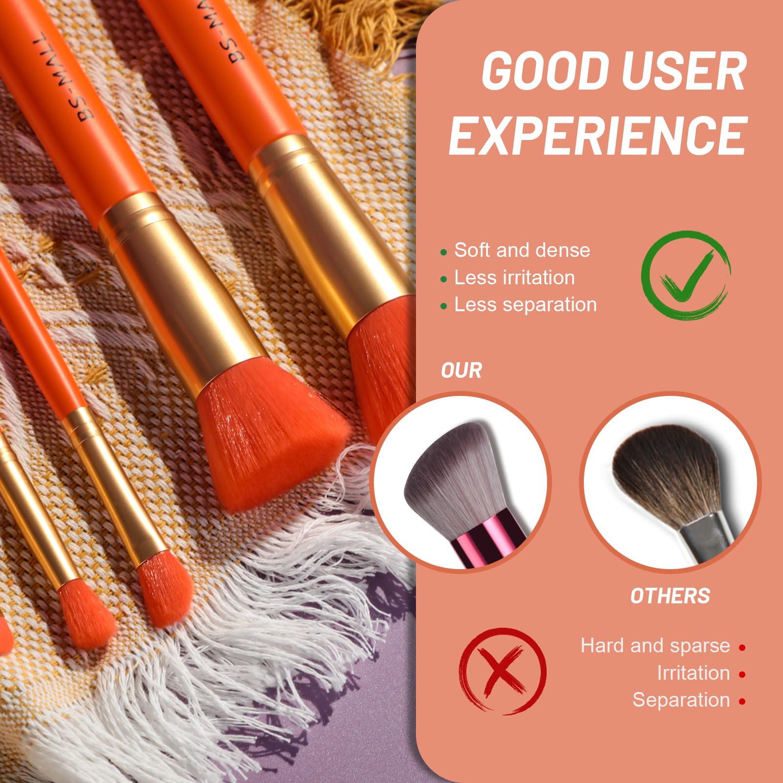 BS-MALL eyeshadow brush set enables precise blending for eye looks.