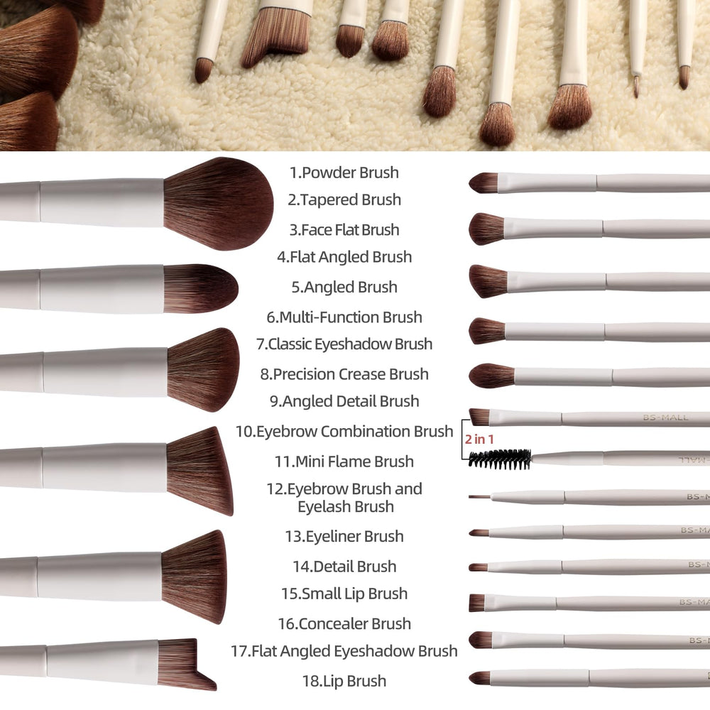 BS-MALL foundation brush with soft synthetic bristles for smooth liquid application.