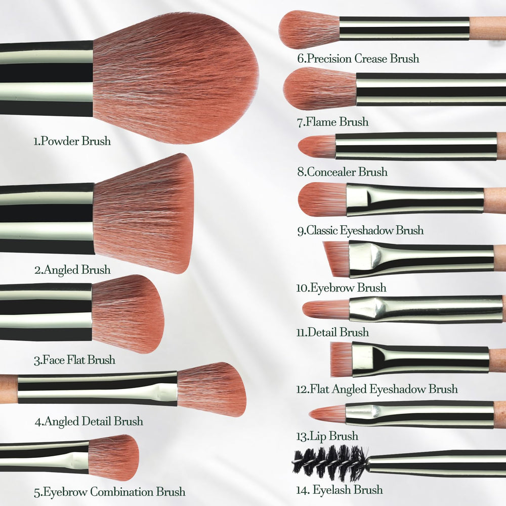 BS-MALL green travel case keeps brushes organized and secure on trips.