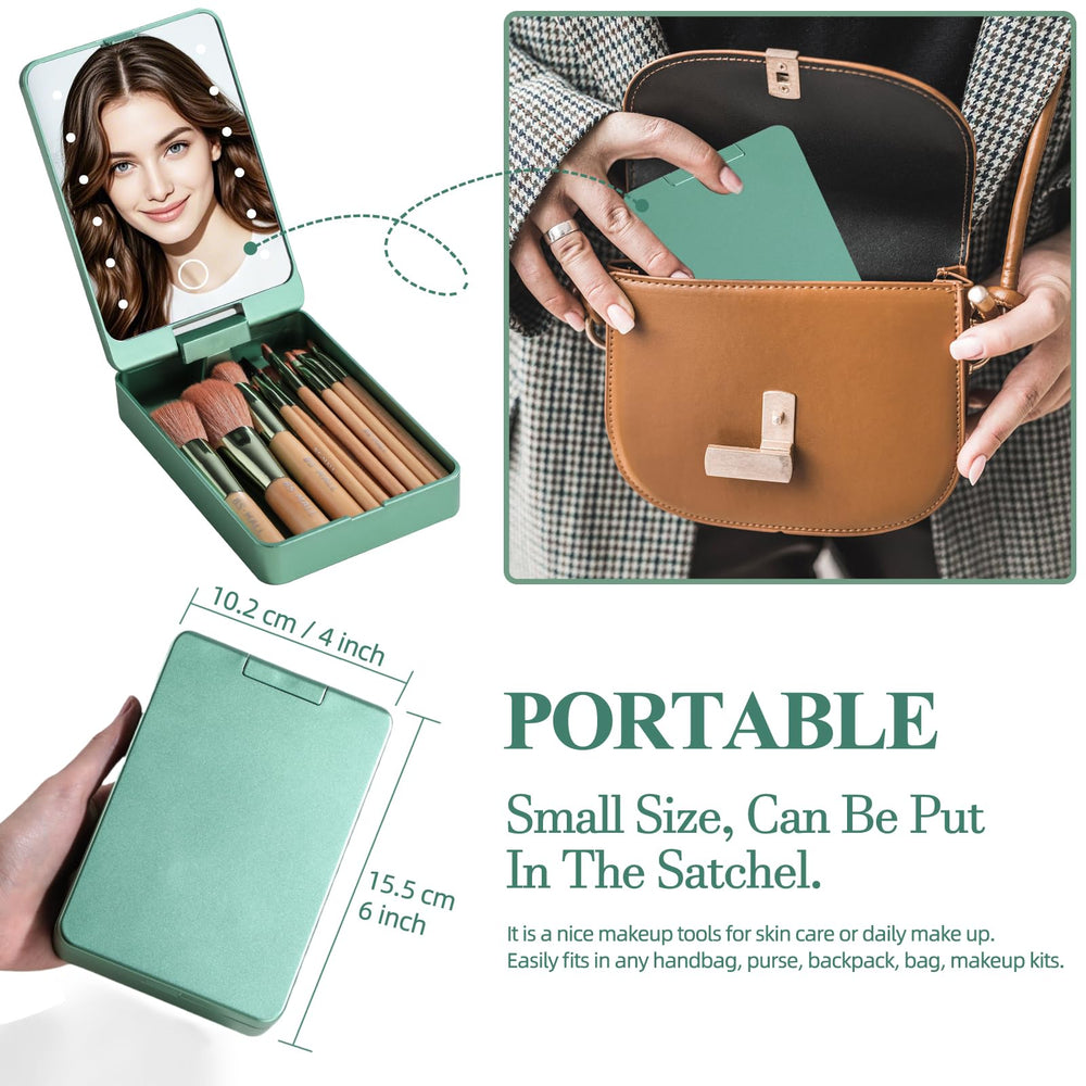 BS-MALL long-lasting battery powers LED mirror for extended travel use.