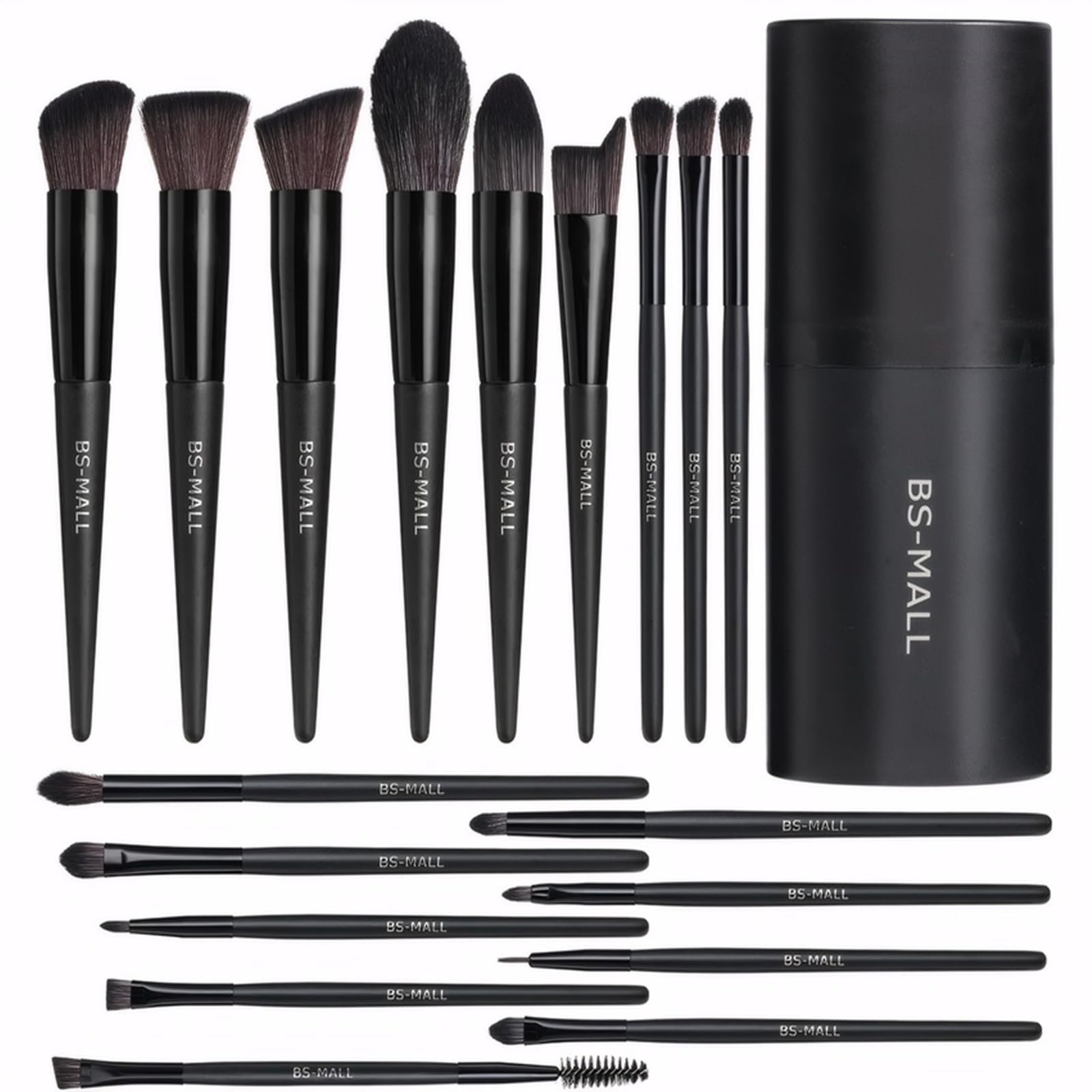 BS-MALL makeup brush set 18pc case closed for travel-ready organization